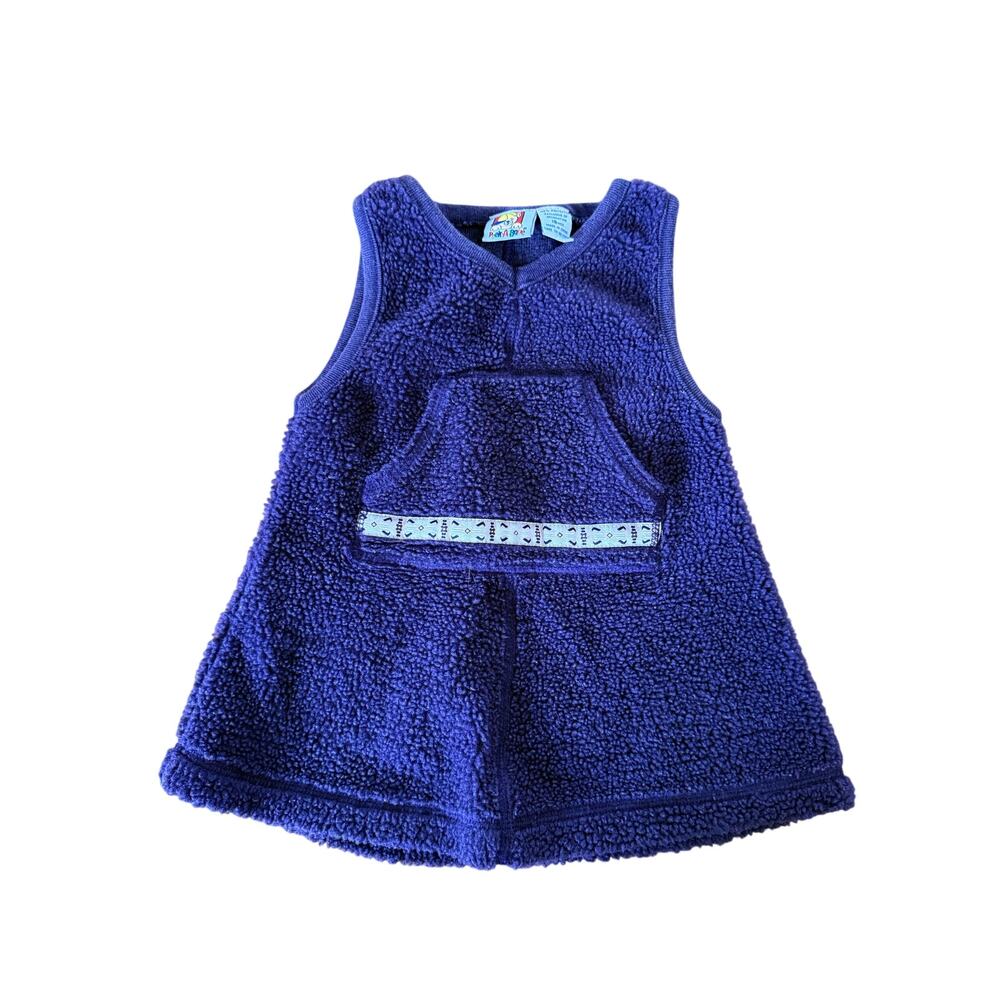 Vintage 90s Peek-A-Babe purple fuzzy fleece infant‎ dress